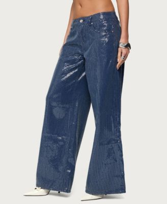 Women's Mirella Sequin Low Rise Baggy Jeans
