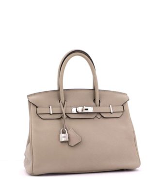 Birkin 30 Handbag Grey Togo with Palladium Hardware