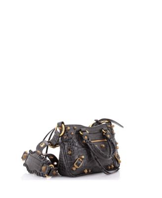 Small Le Cagole Giant Studs Tote Embossed Leather