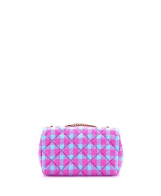 East West Medusa Icon Chain Flap Bag Quilted Tweed