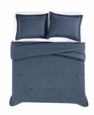 Vintage Washed Cotton 3-Pc. Comforter Set, Full/Queen