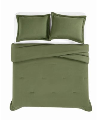 Vintage Washed Cotton 3-Pc. Comforter Set, King