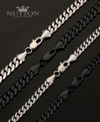 Men's Stainless Steel Black Plated Curb Chain Bracelet