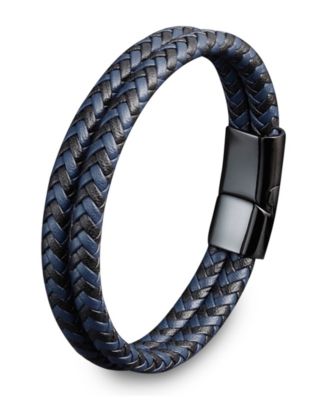 Men's Drakon Leather & Stainless Steel Bracelet