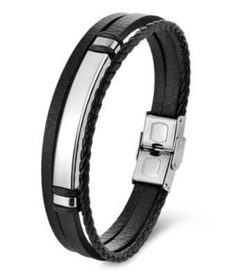 Men's Corvian Leather & Stainless Steel Bracelet