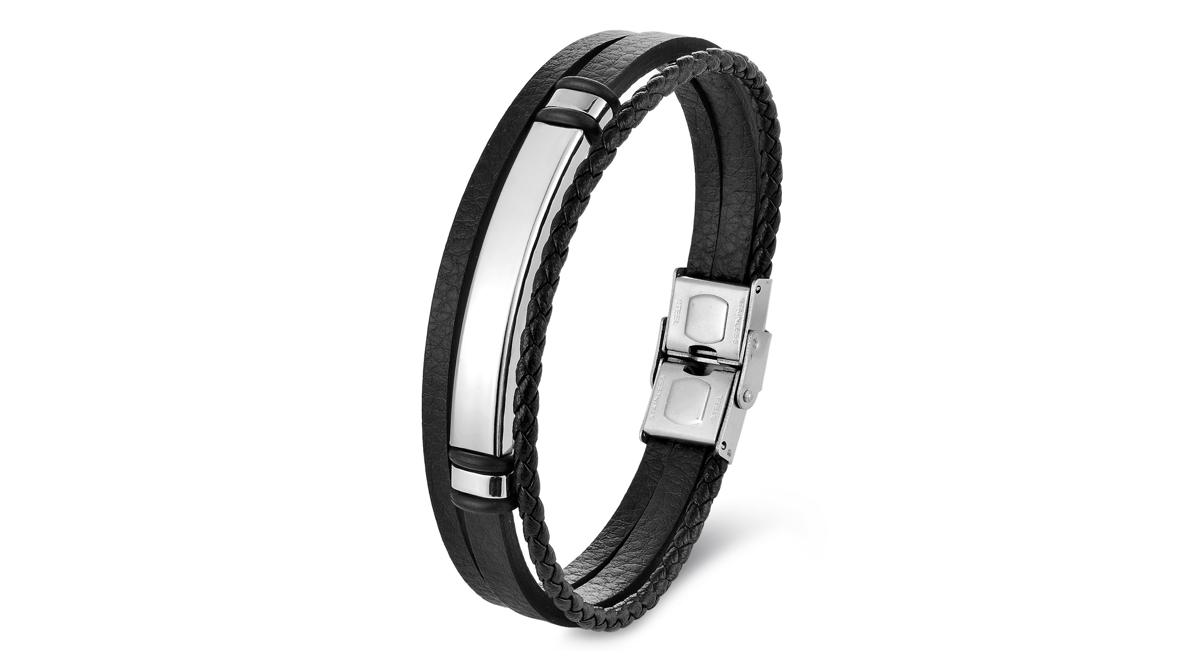 Rhona Sutton Men's Corvian Leather & Stainless Steel Bracelet