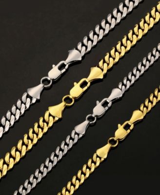 Men's Stainless Steel Cuban Chain Necklace in 14k Gold Plated