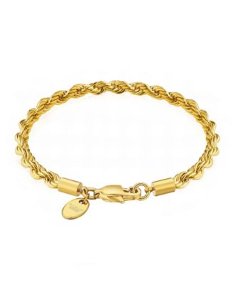Men's Stainless Steel Rope Chain Bracelet in 18k Gold Plated