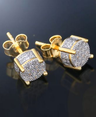 Men's Iced Forge Stud Earrings in 14k Gold Plated