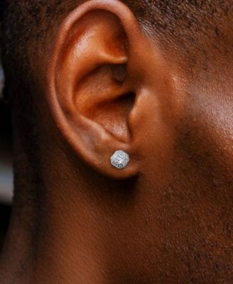 Men's Vortex Stud Earrings in Sterling Silver