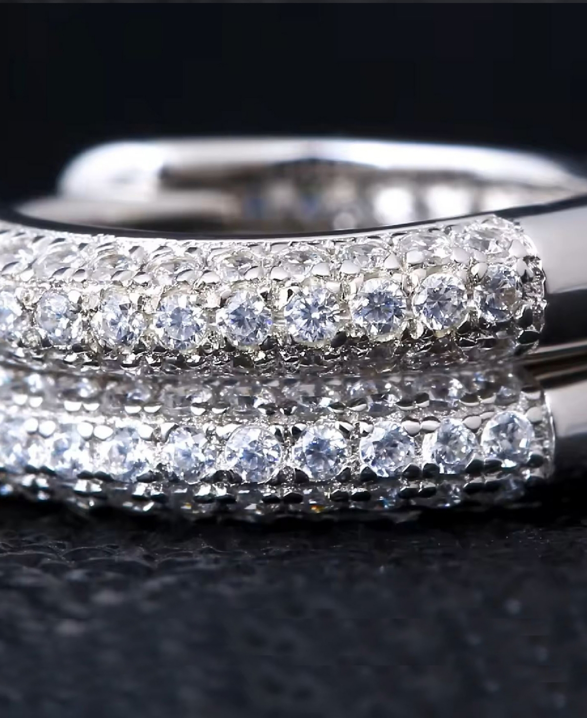 Rhona Sutton Men's Iced Valor Hoop Earrings in Sterling Silver