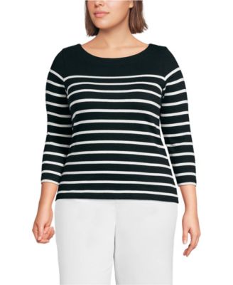 Plus Size Mariner Jersey Boatneck Top