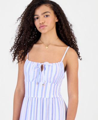 Juniors' Printed Tiered Midi Dress