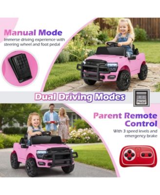 12V Kids Ride On Car Licensed RAM 3500 Electric Vehicle with Remote Control-Pink