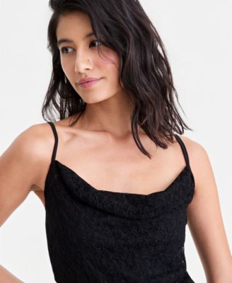 Women's' Cowl-Neck Lace Slip Dress