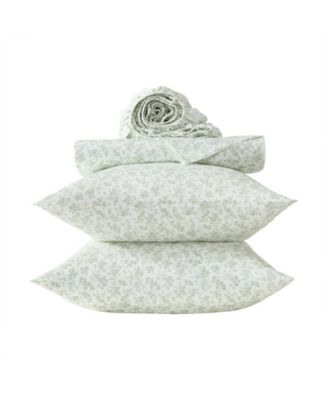 Floral Toile 300-Thread Count Cotton Sateen 4-Pc. Sheet Set, Full