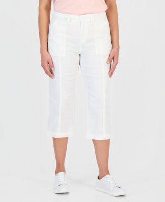 Petite Seam-Detail Utility Capri Pants