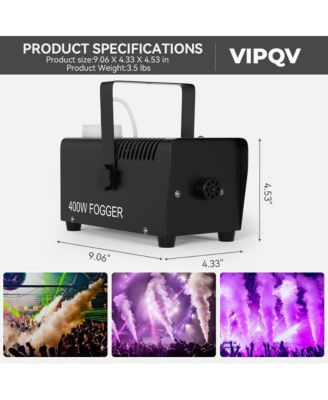 400W Mini Fog Machine with Wireless Remote & 6000 cu ft/min Output, Perfect for Home Parties