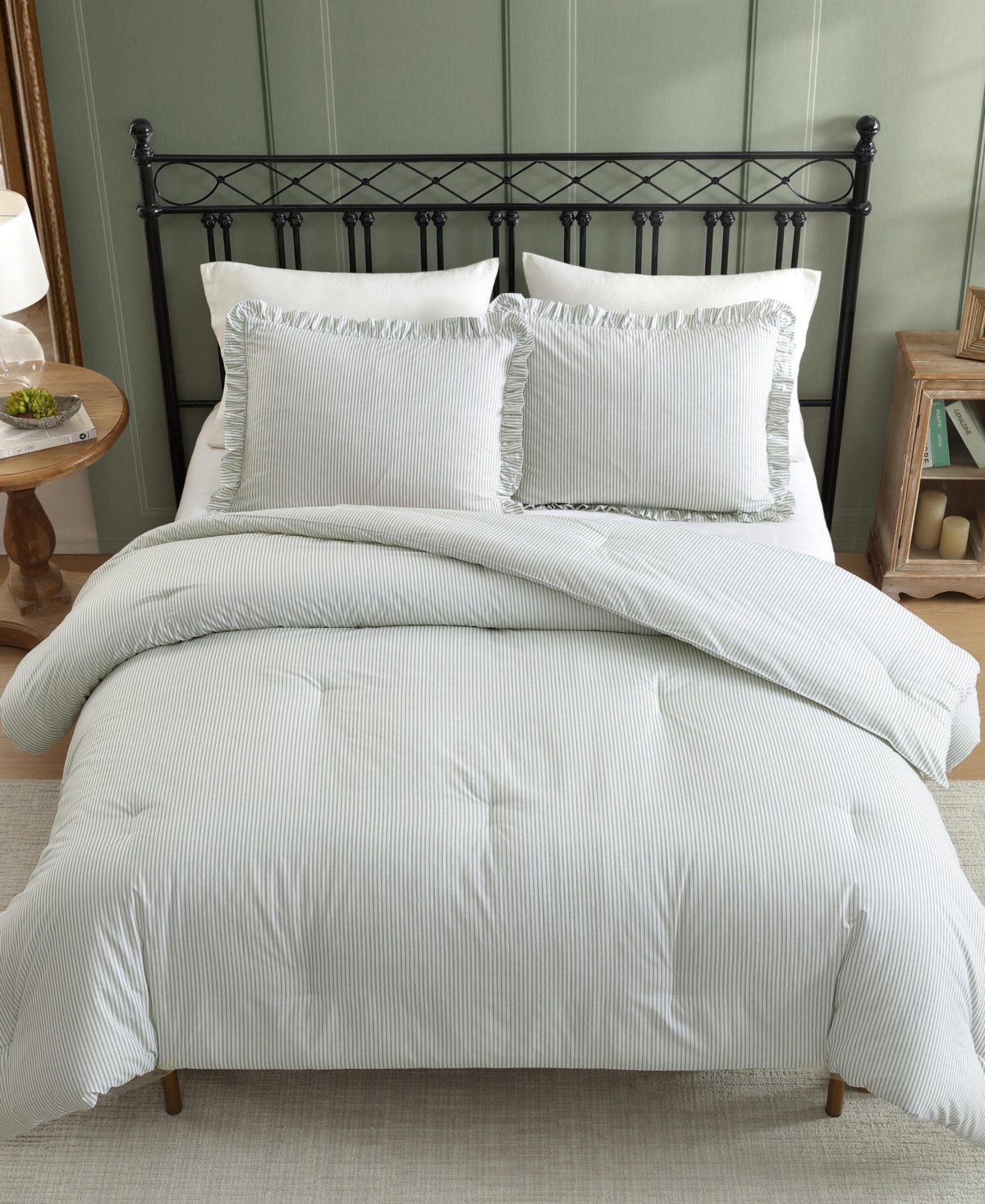 Laura Ashley Oxford Stripe 2-Pc. Comforter Set, Twin