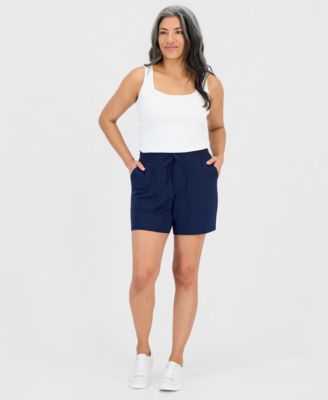 Petite Lux French Terry Knit Pull-On Shorts
