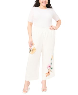 Plus Size Smocked Waist Wide-Leg Pants