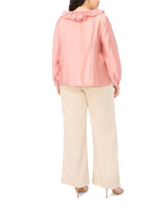 Plus Size Ruffle V-Neck Top