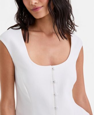 Women's Crepe Button Front Vest
