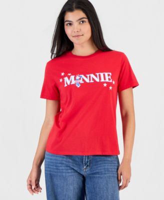 Juniors' Minnie Mouse 4th Of July Graphic Print T-Shirt