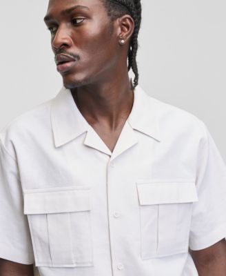 Men's Linen & Cotton Relaxed Utility Shirt