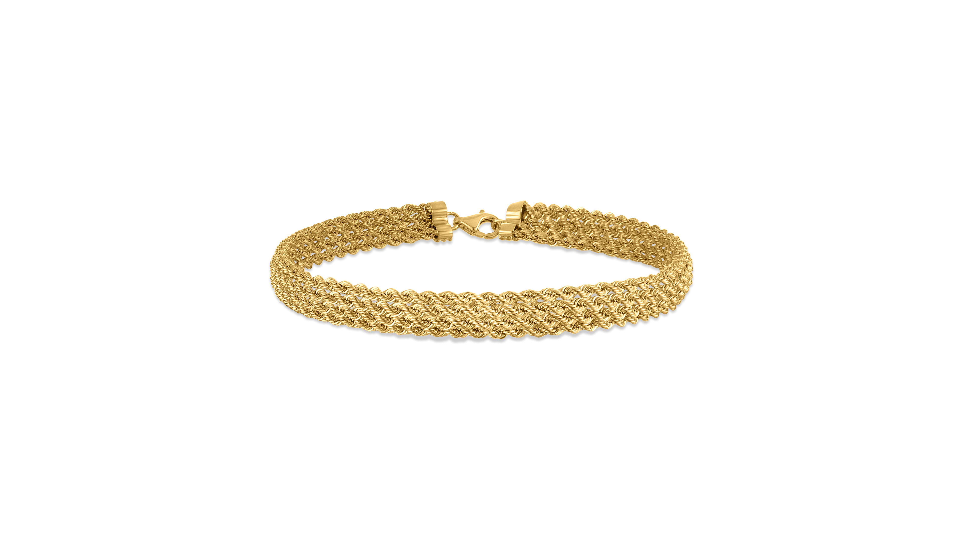 Macy's Polished Multi Row Rope Chain Bracelet in 10k Gold