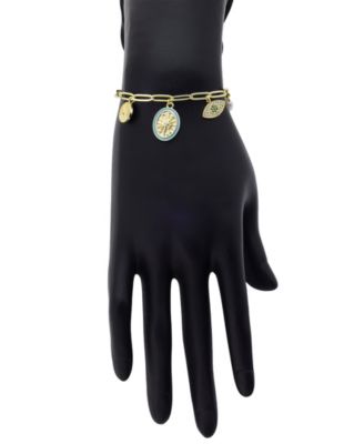 Cubic Zirconia and Imitation Pearl Celestial Charm Bolo Bracelet