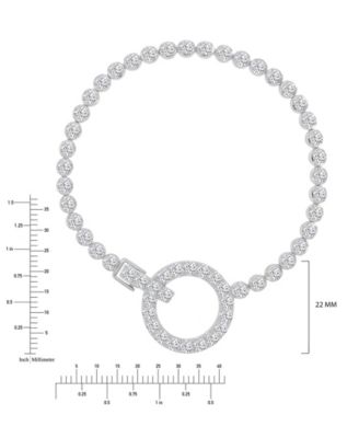 Cubic Zirconia Circle Tennis Bracelet in Rhodium Over Sterling Silver
