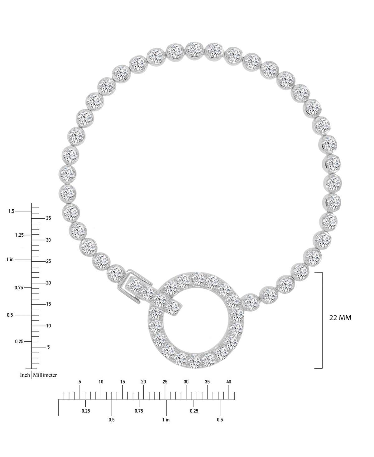 Macy's Cubic Zirconia Circle Tennis Bracelet in Rhodium Over Sterling Silver