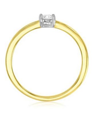 4-Pc. Polished Cubic Zirconia Quadruple Ring in 14k Yellow Gold Over Sterling Silver