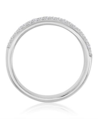 Cubic Zirconia Two-Row Ring in Rhodium Over Sterling Silver