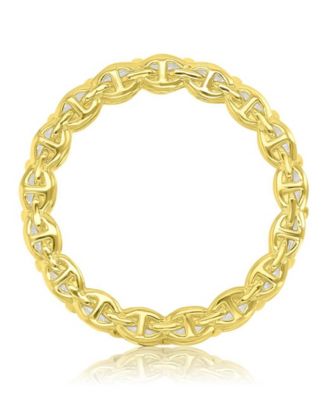 Cubic Zirconia Eternity Ring in 14k Yellow Gold Over Sterling Silver