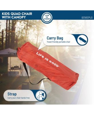 Max Shade Quad Folding Camp Chair With Tilt Uv Sun Protection Canopy Orange