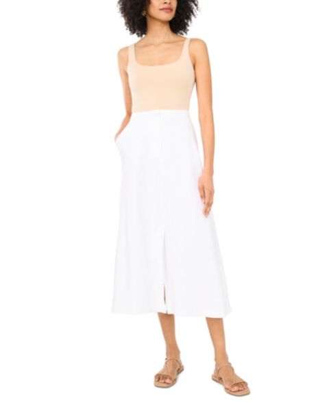 Женская юбка Vince Camuto Front-Fly Zipper, цвет: Белый