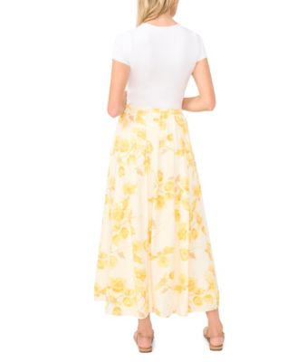 Women's Pleated Straight Hem Maxi Skirt