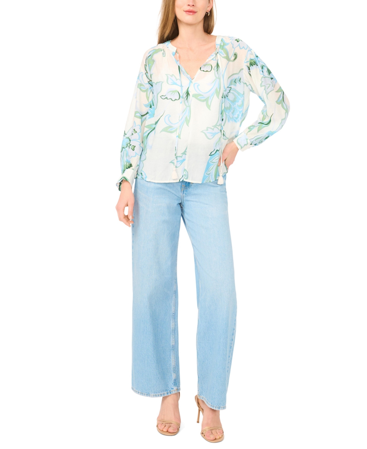 Vince Camuto Women's Long-Sleeve Oversized Tie-Front Top