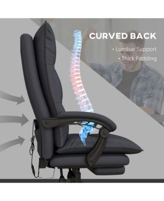 Microfiber Office Chair with Massage, Heat, Footrest