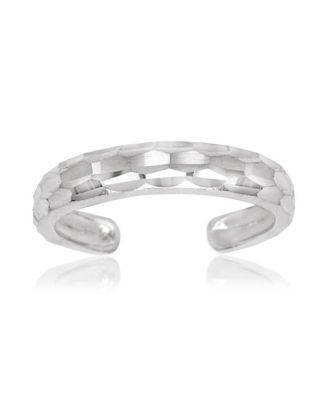 Solid 10K or Adjustable Sparkle-Cut Band toe ring toe ring
