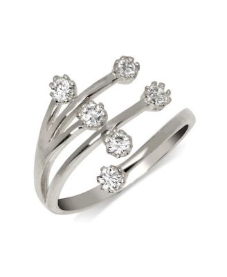 Solid 10K or Waterfall Cubic Zirconia Adjustable toe ring toe ring