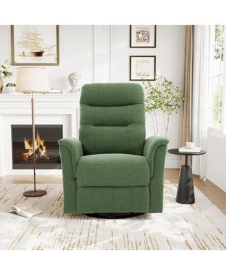 Modern Swivel Recliner Chair with 8-Point Massage 2-Speed Tilt & Side Pocket