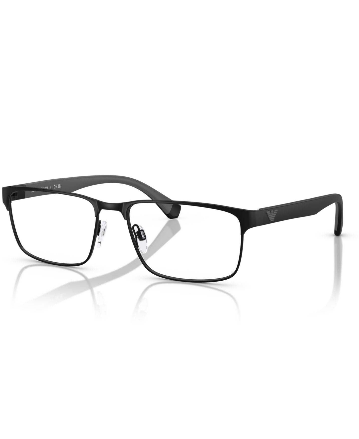 Мужские очки Emporio Armani Man Rectangle Metal EA1105 Eyeglasses, цвет: Матовый чёрный — фото 1