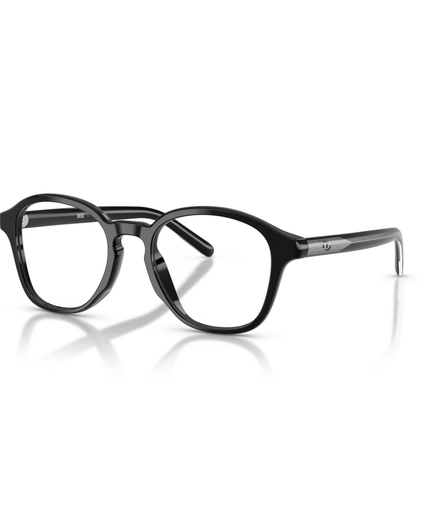 Очки Diesel Unisex Panthos Plastic DL4025U Eyeglasses, цвет: Однотонный чёрный — фото 1