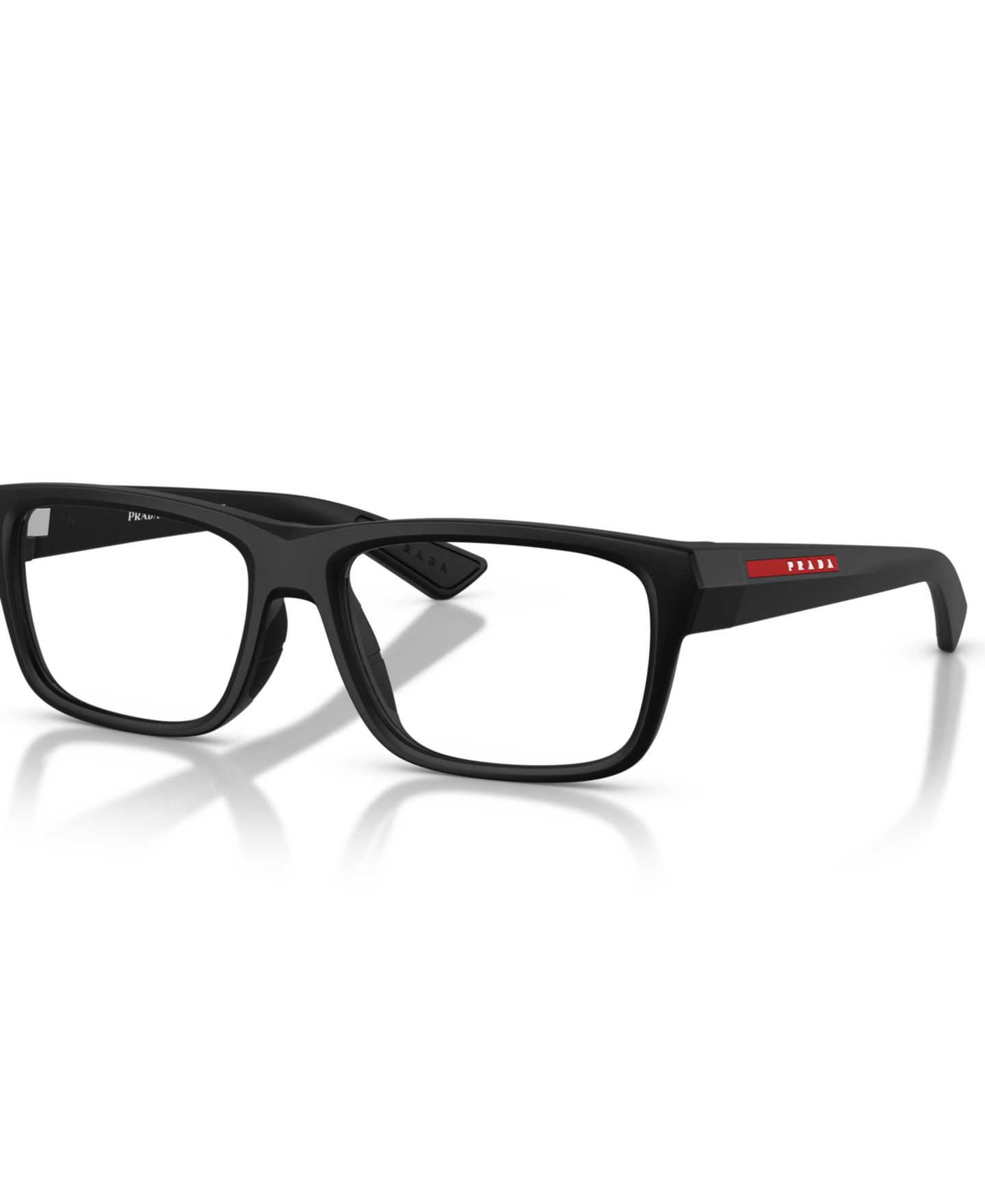 Мужские очки PRADA LINEA ROSSA Man Pillow Plastic PS 02TV Eyeglasses, цвет: Матовый чёрный — фото 1