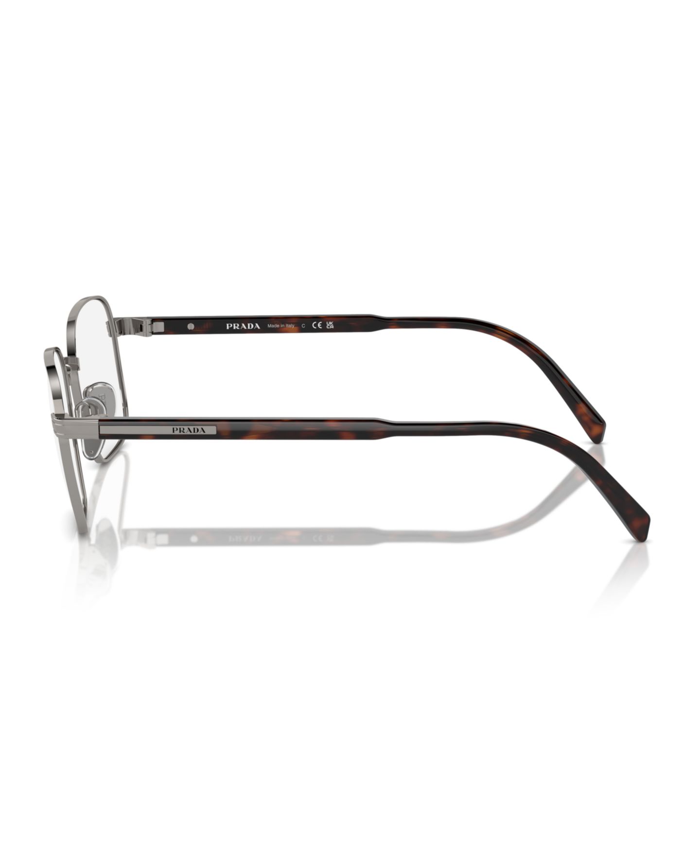 Мужские очки PRADA Man Rectangle Metal PR A55V Eyeglasses, цвет: Графитовый металлик — фото 4