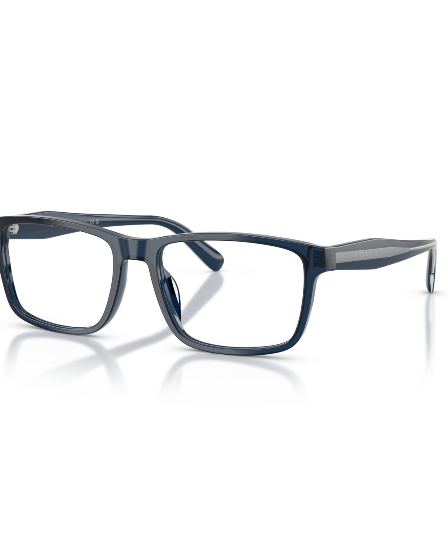 Мужские очки COACH Man Rectangle Plastic HC6292U Eyeglasses, цвет: Прозрачный тёмный синий — фото 1
