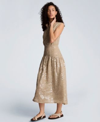 Women's Curved Yoke Collared Dress